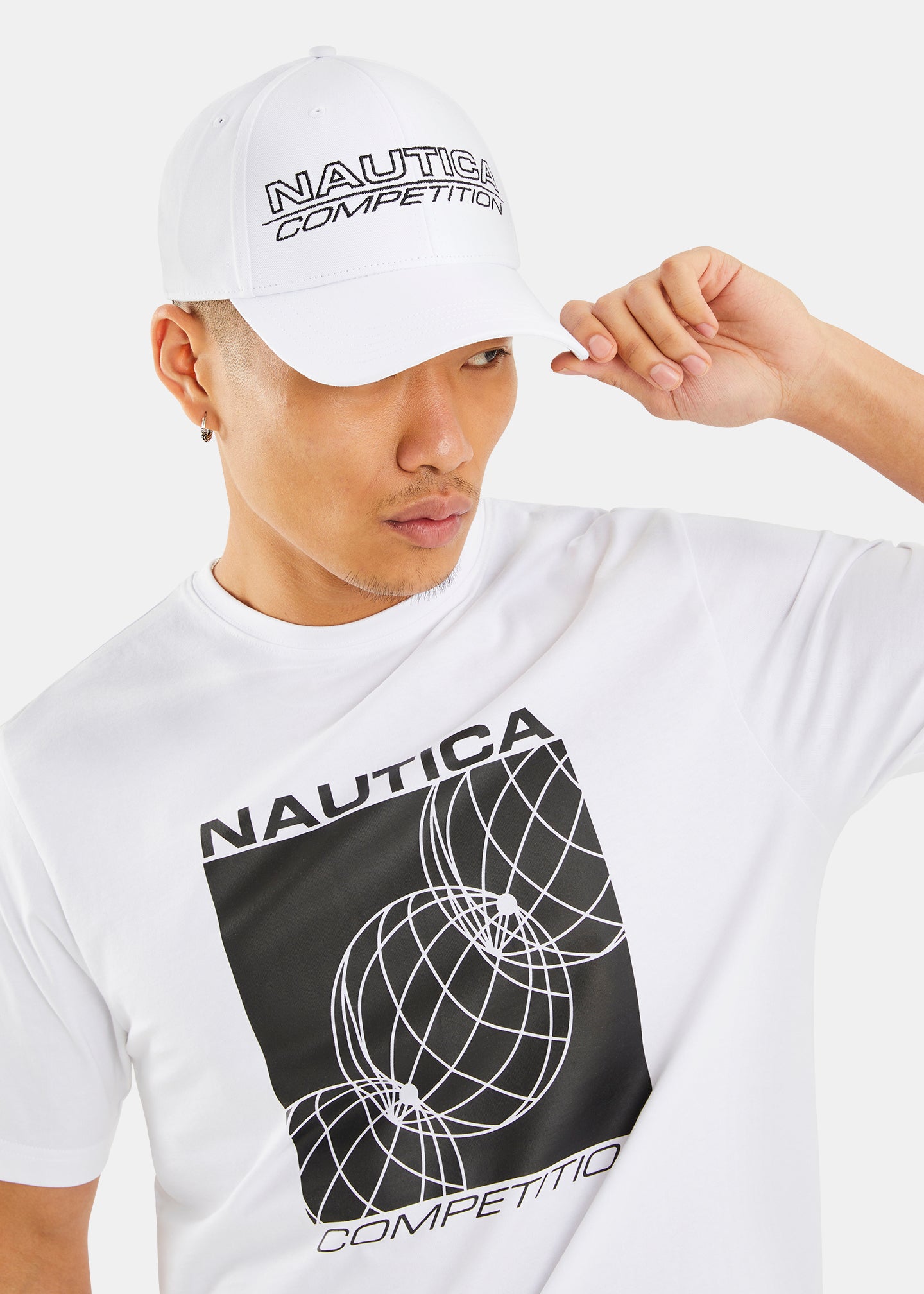 Nautica Competition Harrison Snapback Cap - White - Front