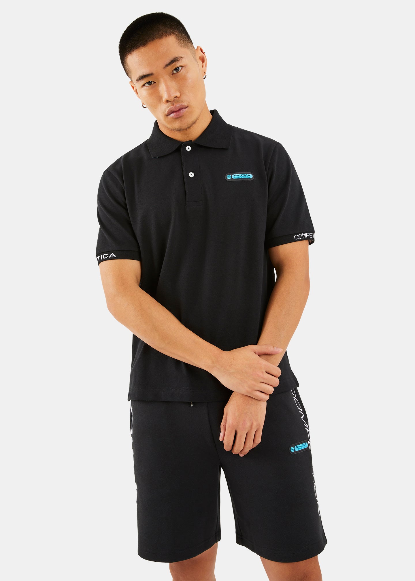 Nautica Competition Paxton Polo Shirt - Black - Front