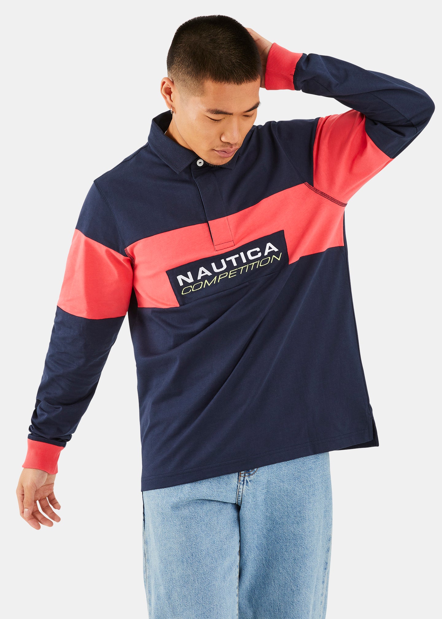 Nautica Competition Trey Rugby Shirt - Dark Navy - Front