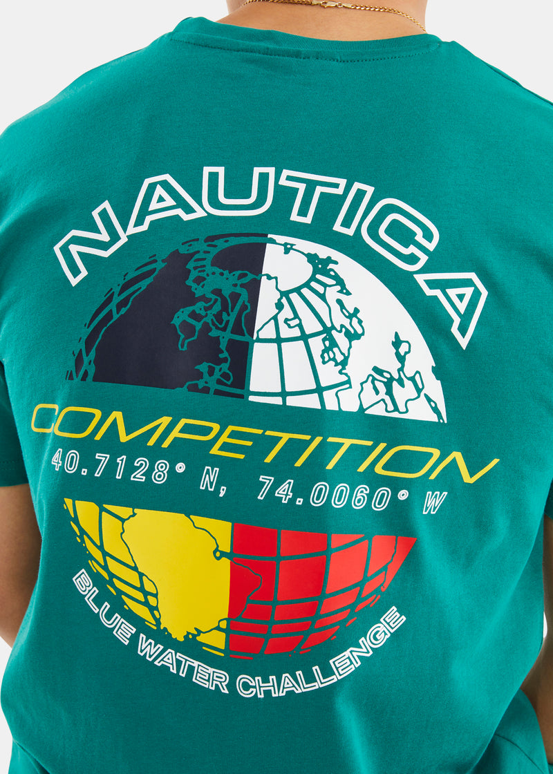Nautica Mens Ocean Challenge Logo Graphic Long Sleeve T-Shirt Navy Blue M
