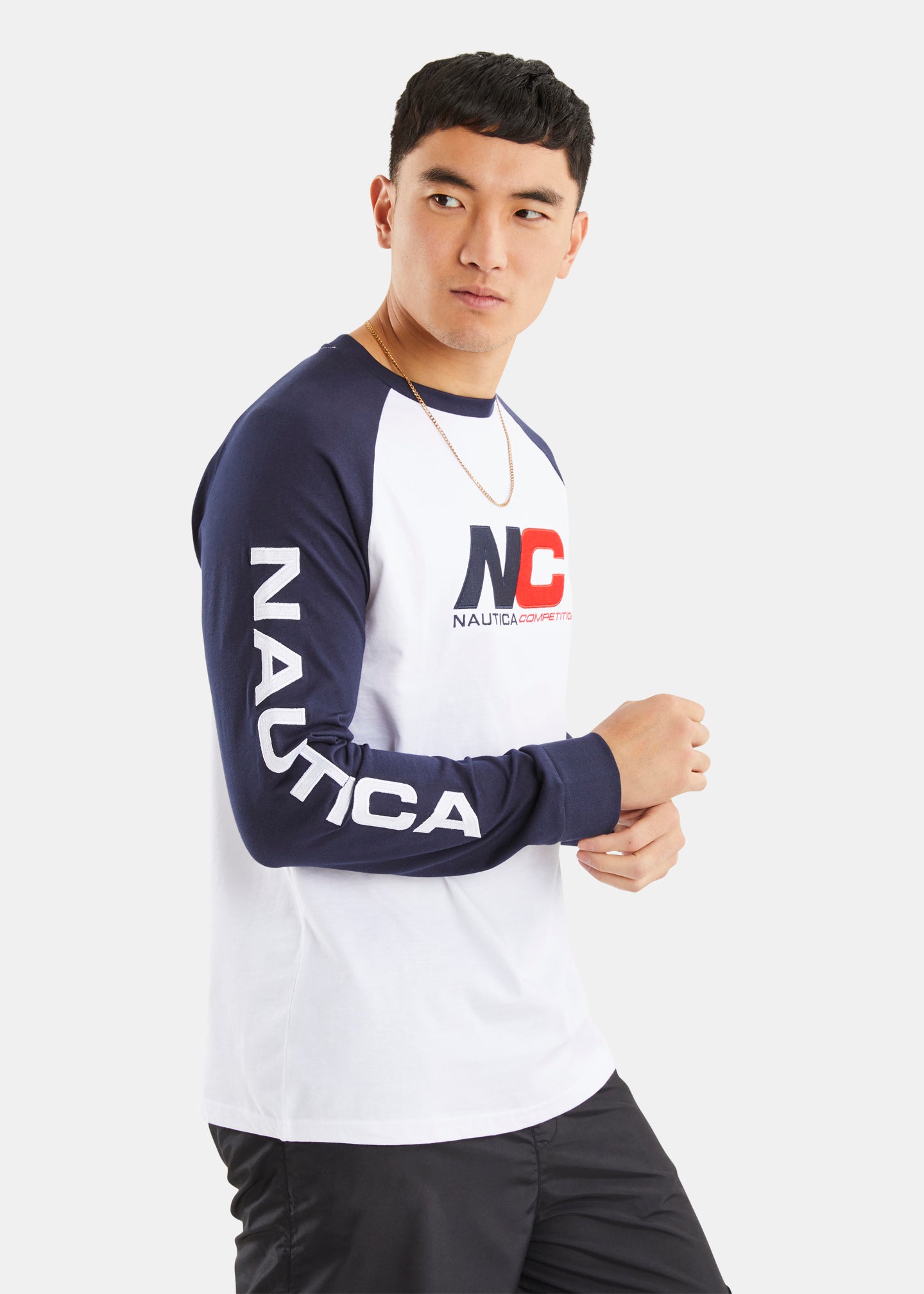 Nautica Competition Nicobar Long Sleeve T-Shirt - White - Front