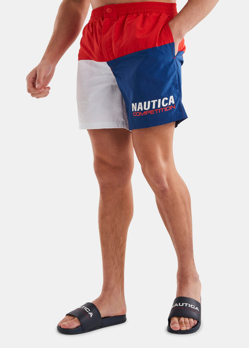 Cortes 4" Swim Short - Tartan Red