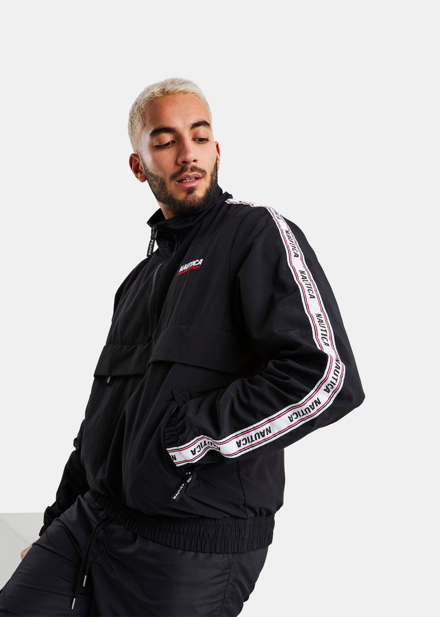 Nautica Competition Larkin Track Top - Black - Front