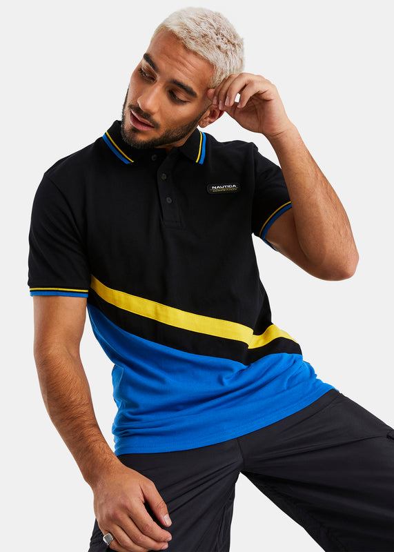 Nautica Competition Orb Polo Shirt - Black - Front